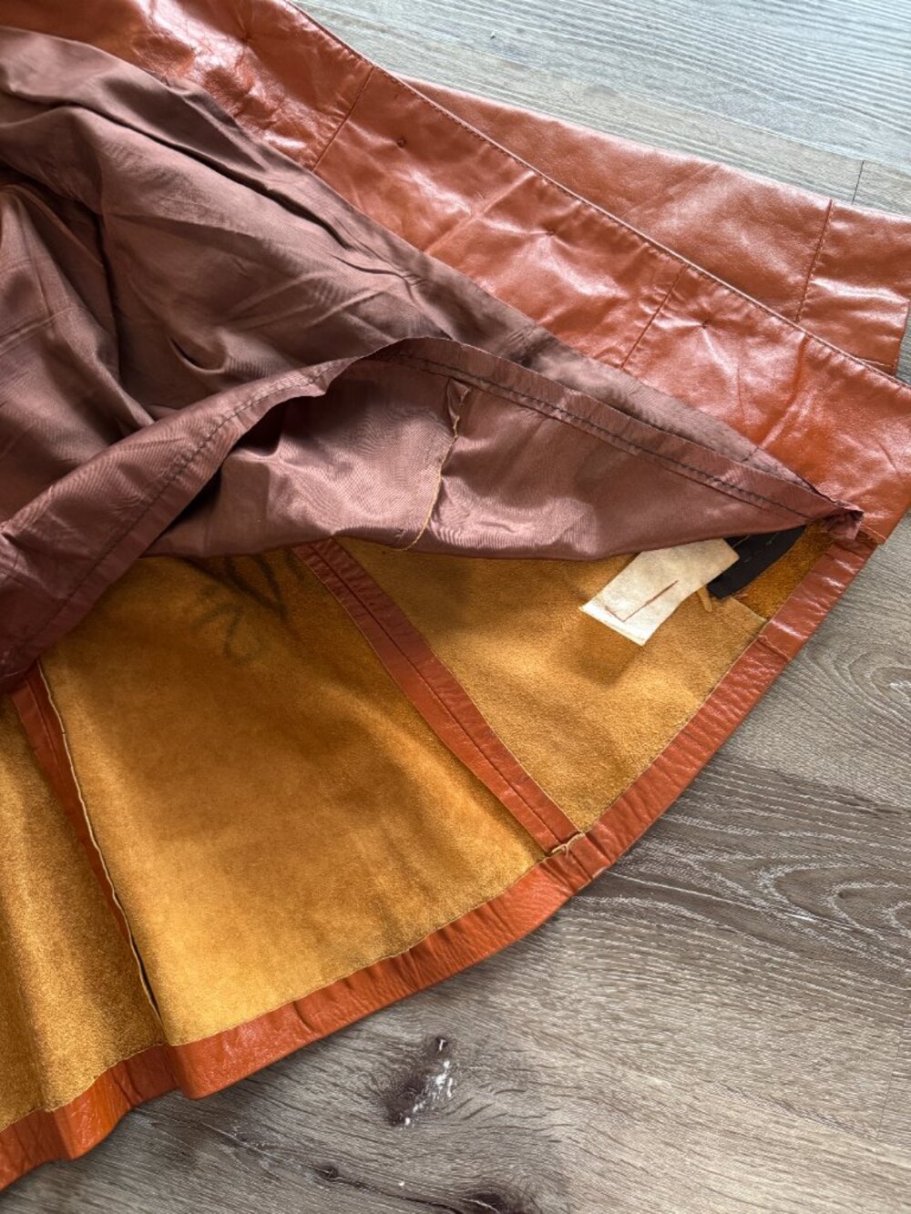Vintage 1970s Reitmans Leather Jacket | Cognac Brown Western Boho Belted S - Picture 5 of 13